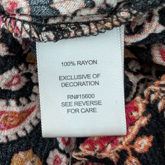 Kate & Sam Floral Paisley Maxi Dress Womens Size XXL Black Mixed Print Tiered - Picture 6 of 12